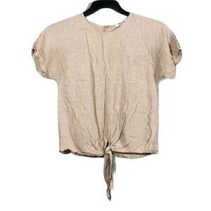 Madewell blouse crop top stripe bow tie